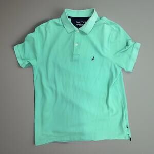 Nautica Performance Deck Shirt Polo Mens Large Mint Green Classic Fit Outdoor